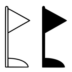 Minimalist corner flag icon in outline and silhouette design © Nurhalimah