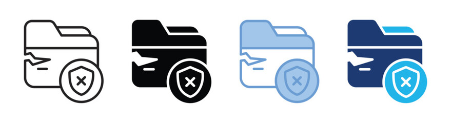 Data leak icon set multiple style collection © IYAHICON