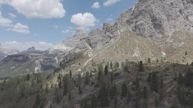 Dramatic Snow-Capped Jagged Mountain Peaks Under Blue Sky