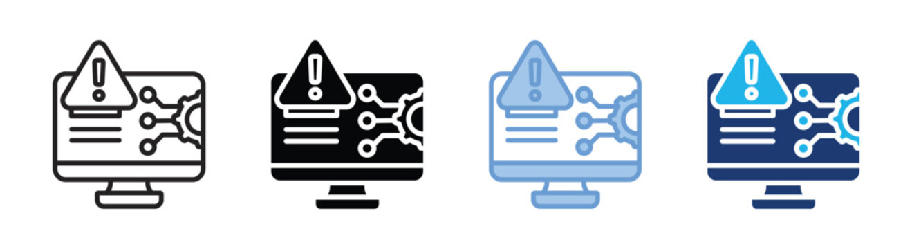 System crash icon set multiple style collection