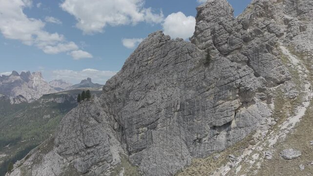 Dramatic Snow-Capped Jagged Mountain Peaks Under Blue Sky