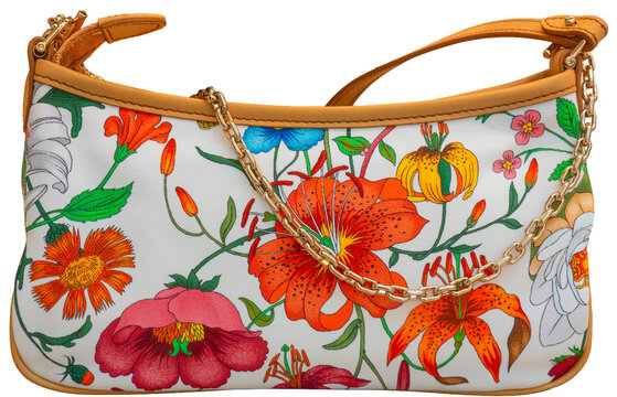 Gossip shoulder bag, with a gold chain, in white nylon featuring the Gucci Flora floral print from the Generation collection.Milan - Italy,05 July 2026