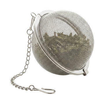 metal tea infuser png stainless steel tea ball png mesh tea strainer cutout isolated transparent background image