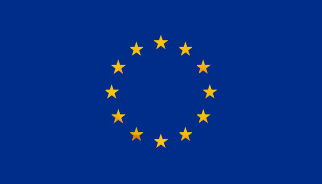 Minimalist abstract illustration of the European Union flag featuring a deep blue background with centered yellow stars, clean modern design ideal for political, cultural and international themes