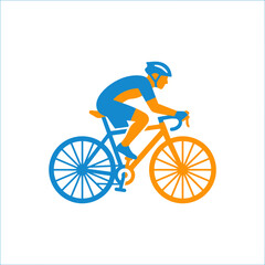 Obraz premium Cyclist riding bicycle illustration