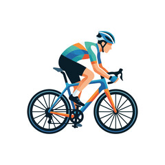 Obraz premium Cyclist Riding Bicycle, Sportive, Athletic