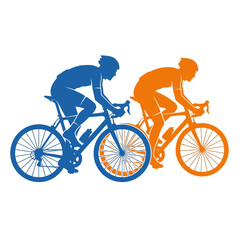 Obraz premium Cyclists Silhouette