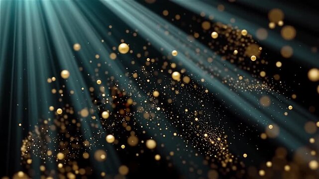 Seamless looping 8K masterpiece, best quality, ultra detailed, 8K, 60fpsvideo  elegant glowing golden particles 