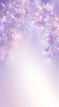 Ethereal purple floral archway background with sparkling lights background sparkling ethereal romantic blossoms celebration ornamental shimmering decoration beautiful abstract sophisticate