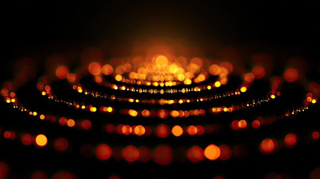Ethereal glowing orbs arranged in concentric circles on a dark background