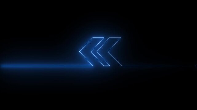 Glowing neon UP Directional Arrow Loop Animation. arrows sign animation Left concept,neon line directional Left arrow animation. 4k motion video.