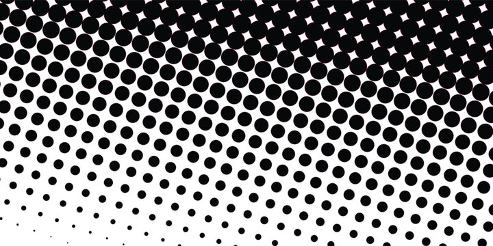 Abstract monochrome halftone pattern. Futuristic panel. Grunge dotted backdrop with circles, dots, point. Design element for web banners, posters, cards, wallpapers, sites. Black and white color