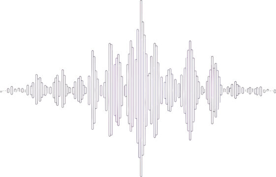 Vertical line graph visualizing sound amplitude against a white background
