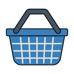 Fototapeta premium Minimalist shopping basket icon with a woven grid pattern and arched handle isolated on a white background retail and e-commerce concept