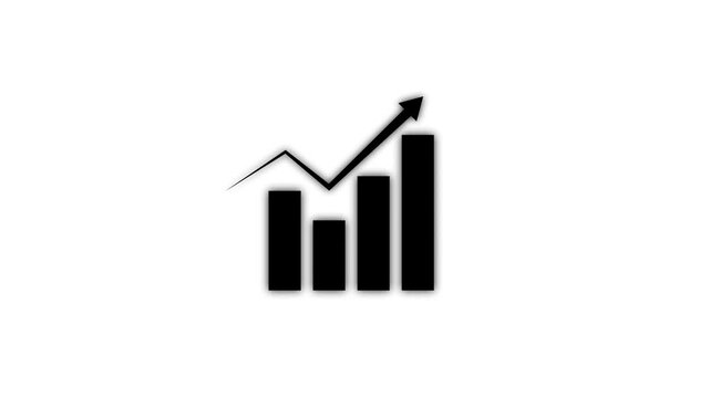 Business Growth Arrow And Graph Animation business graph showing business success isolate on black.