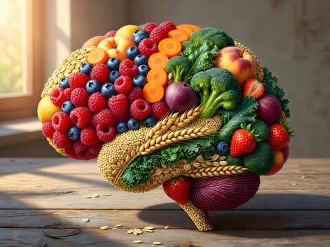 Salute mentale e del cervello, diete vegetariana di frutta e verdure