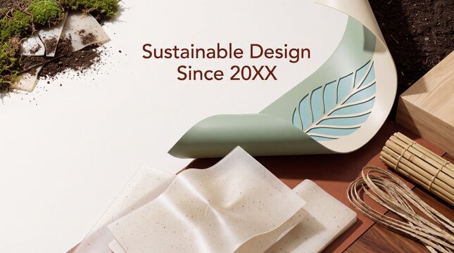 Bioplastic material showcasing sustainable curve and natural bioconstruction.
