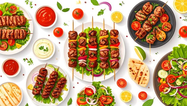Colorful vegetarian meal prep containers with assorted dishes.