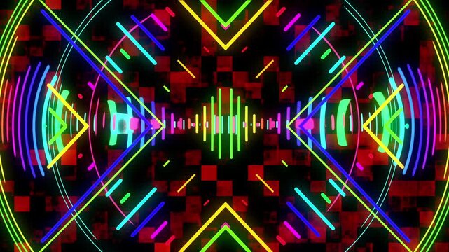 Cosmic Equalizer Sound Waves with Stanfield Glow Animation. Neon Sound Wave Music Visualizer Dynamic Glow Motion Graphics.