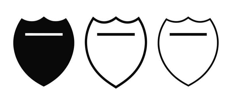 Interstate Route silhouette, outline, and line art highway shield symbols, vector illustration