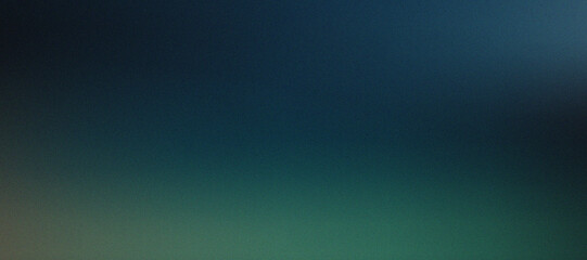 Fototapeta premium Deep blue green grainy gradient background with soft abstract atmospheric texture