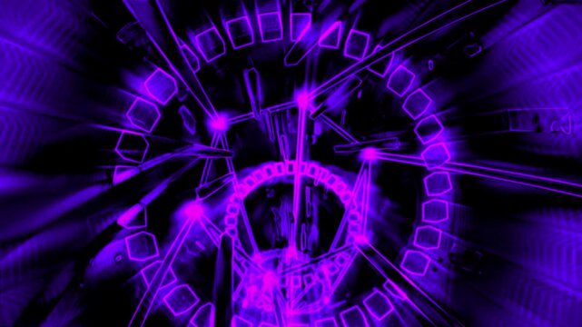Neon Purple Warp Tunnel Flow Abstract Techno Seamless 4K VJ Loop