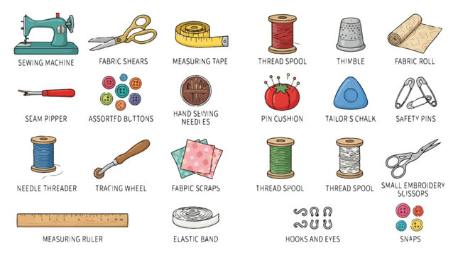 Flat lay of golden thimble and sewing needles on warm fabric background