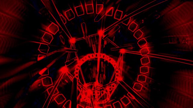 Neon Red Warp Tunnel Flow Abstract Techno Seamless 4K VJ Loop