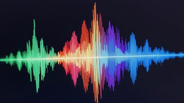 Vibrant Sound Waves Displaying Audio Frequencies in Motion