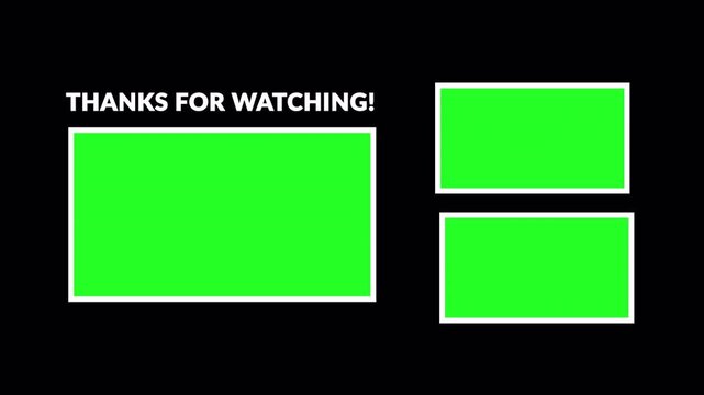 YouTube End Screen Template with Viewer Prompts Animation for Audience Engagement on Transparent Background ,Animated Youtube end screen animation in  4K  with  Alpha Channel