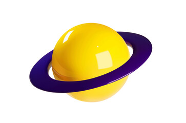 3D Saturn Planet Illustration - Glossy Space Graphic © Max Desk