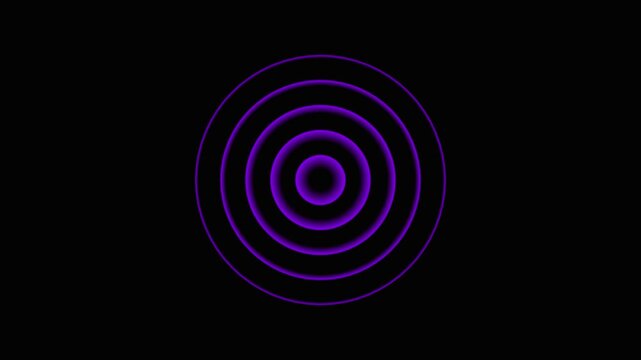 Radio wave lopping animation concept on black background purple radio wave,  tecnology radio wave station single lopped motion 4k animation 