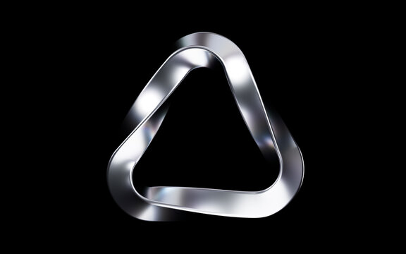 Abstract metallic curve geometry background, 3d rendering.