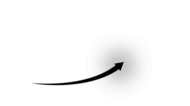 Arrow rising transparent channel. Abstract arrow growth chart of economy icon animated down to up arrow animation direction animation.
