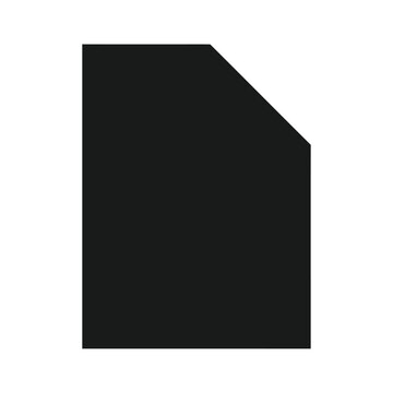 Minimalist black document icon vector graphic of a paper sheet or file template for user interface design
