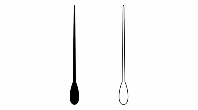 Cotton Swab Icon: Filled and Outline Styles