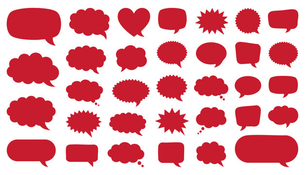 Set of Red and Black Ink Splash and Blot Elements Isolated Vector Illustration. Collection Creative Graphic Art.