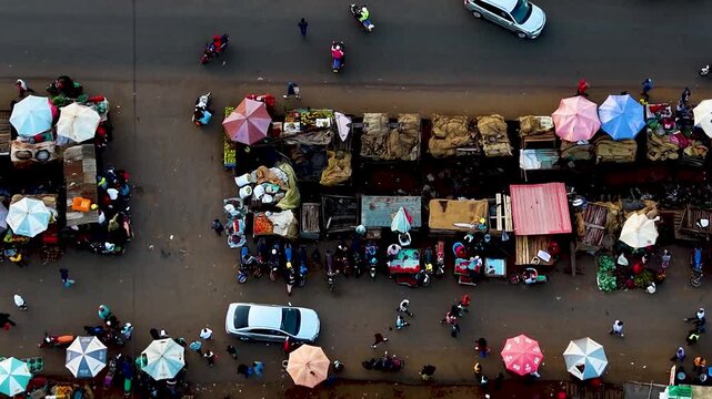 Rural settlement kenya kibera township soweto neighborhood village in kenya. poor roads and market kenya