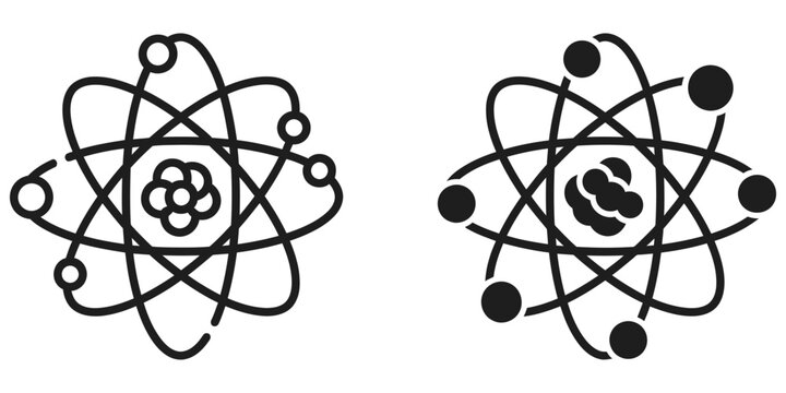 Atomic structure icons representing cellular division and genetic mutation during scientific research