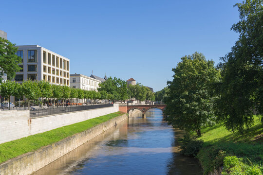 View to the lake Leine at the german city called Hannover