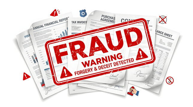 Document Analysis Revealing Indicators of Financial Forgery and Deceptive Illegal Activities