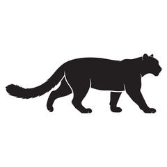 Black panther walking isolated on white background, Vector, illustration © Emam's Creation