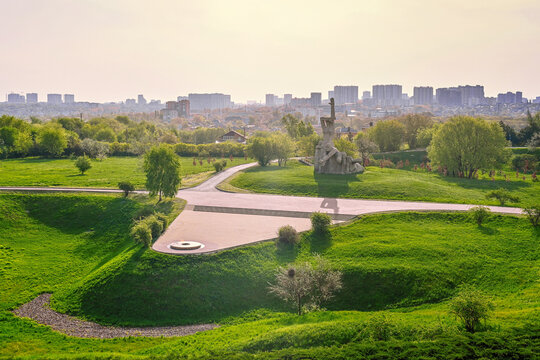 Dawn at the memorial to the victims of fascism in Zmievskaya Balka, Rostov-on-Don region of Russia