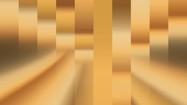 Abstract golden vertical light panels with perspective glow futuristic background seamless loop animation