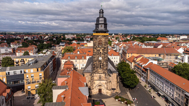 Aerial view of the city of Gotha in Thuringia, Germany.