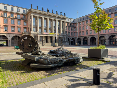 Old Town Hall with Plaza in Wuppertal, North Rhine-Westphalia, Germany