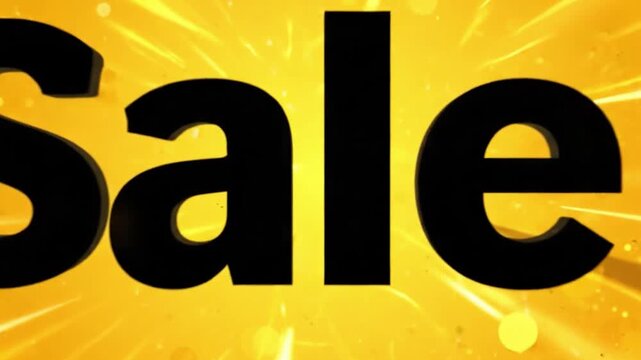 Bold and Eye-Catching 'Sale' Announcement on Bright Yellow Background, Perfect for Capturing Attention and Driving Customer Engagement for Promotional Events