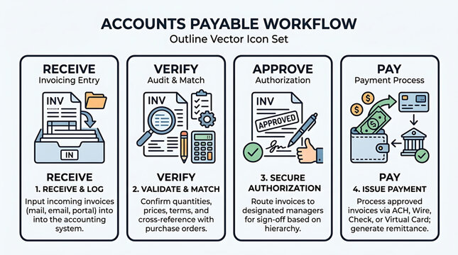 RJ_FWMBT2_VF vector graphic illustration of accounts payable workflow