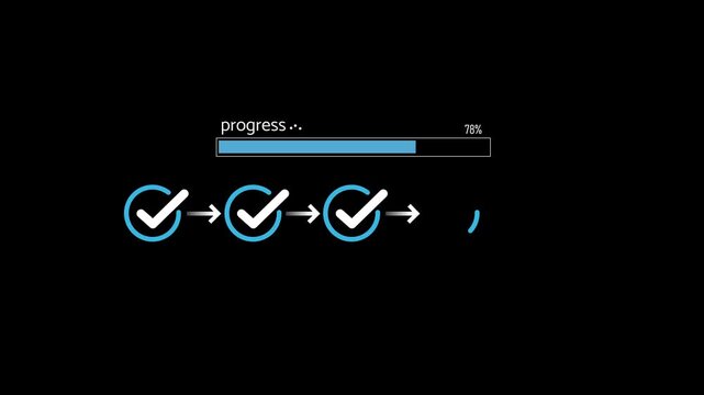 progress tracking workflow checklist with task completion steps and digital interface using stylus on business dashboard for productivity improvement time management . on transparent background.