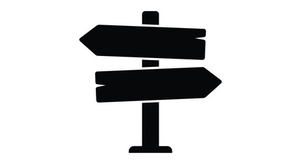 Directional signpost silhouette on a white background simple graphic design © Bismillahadobe